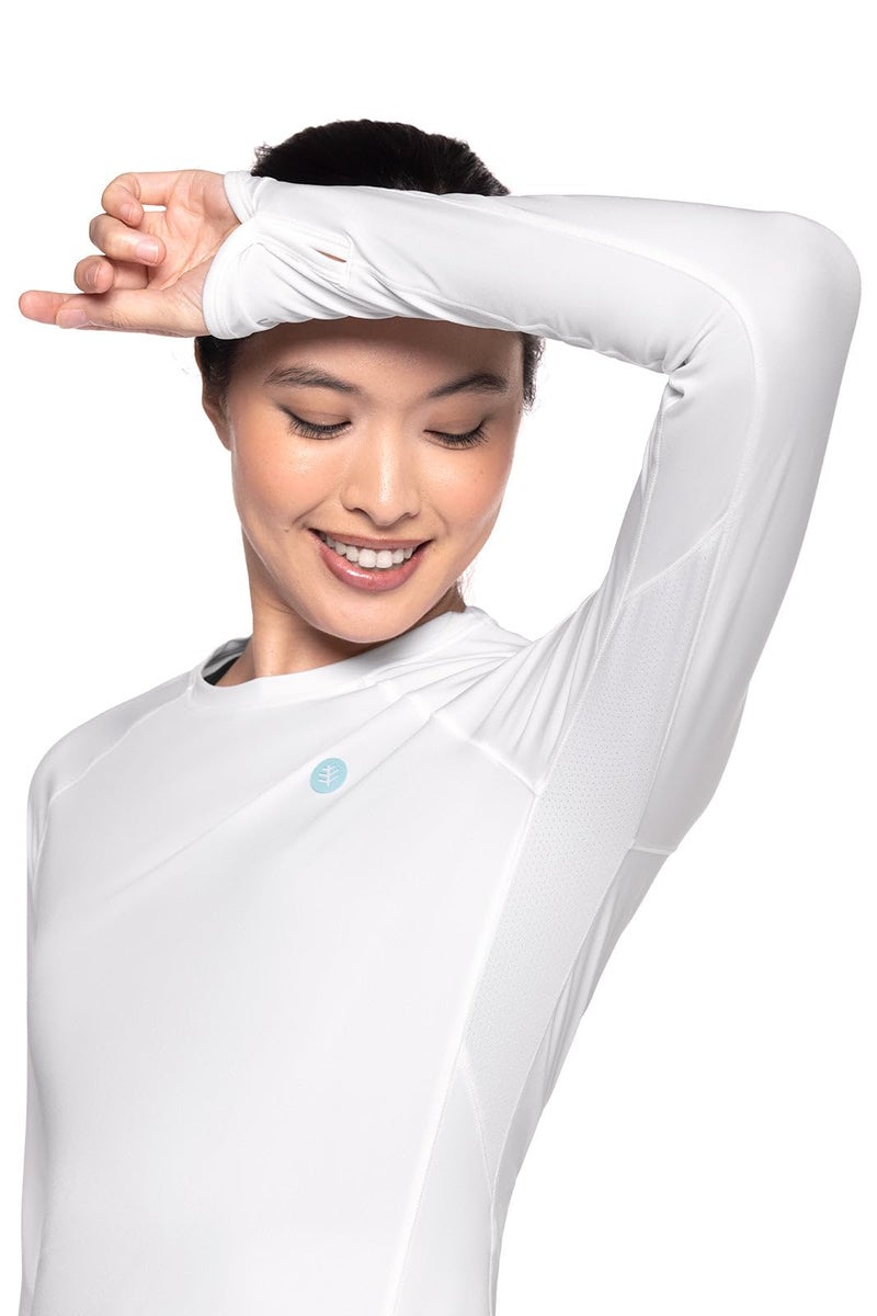 Coolibar Women's Fitness Long Sleeve T-Shirt - UPF 50+ Sun Protection - Devi in White - Image 5